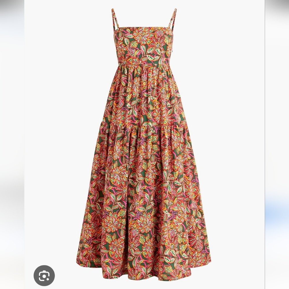J. Crew Colorful Floral Pattern Dress